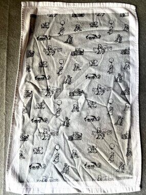 Disney Winnie The Pooh Black & White Graphic Tea Towel 24"x16" Terrycloth